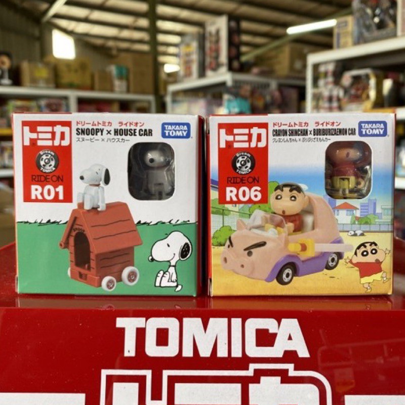 (丹鋪) TOMICA 騎乘 系列 R01 史努比 R06 蠟筆小新 多美 小汽車