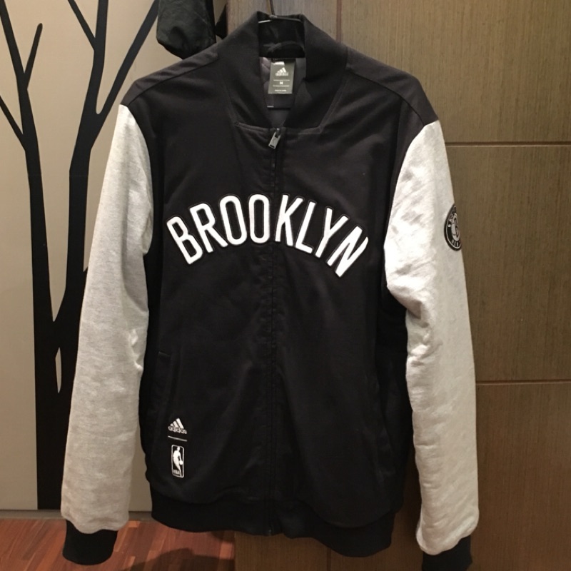 極新 Adidas Brooklyn Nets 布魯克林籃網 林書豪 棒球外套 M