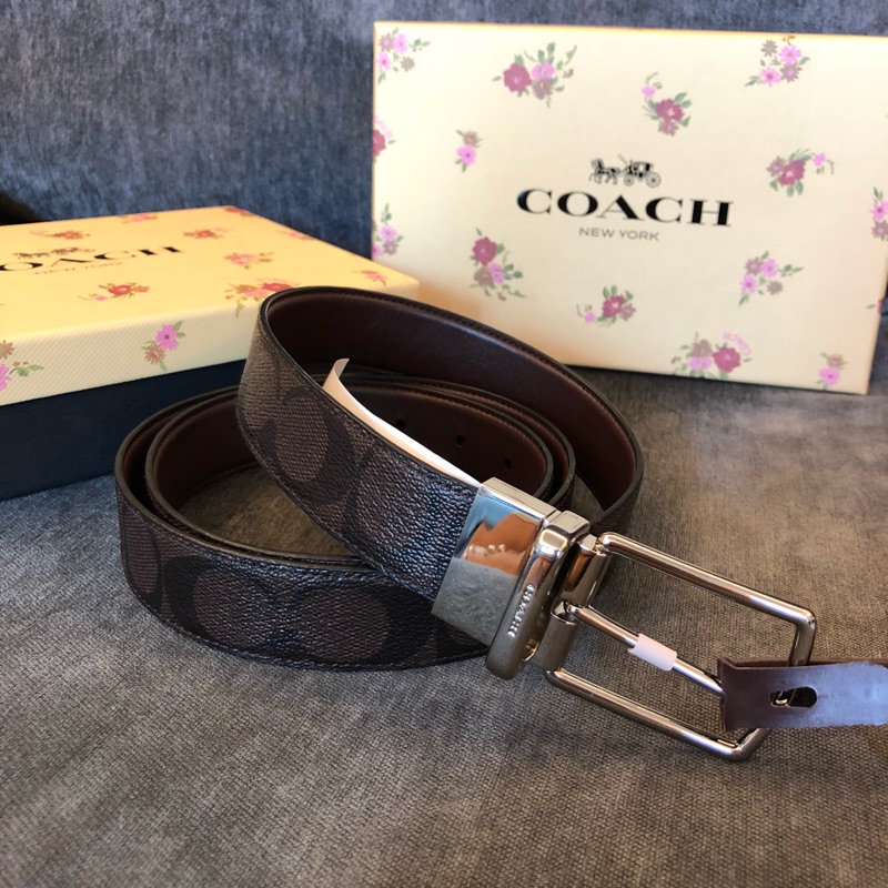 COACH 皮帶 紳士棕 雙面 男皮帶 名牌皮帶 經典 新品 腰帶 現貨 美國代購