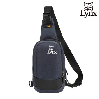【Lynx】美國山貓極簡休閒防潑水布包單肩包 胸包 深藍色 LY39-2P51-39