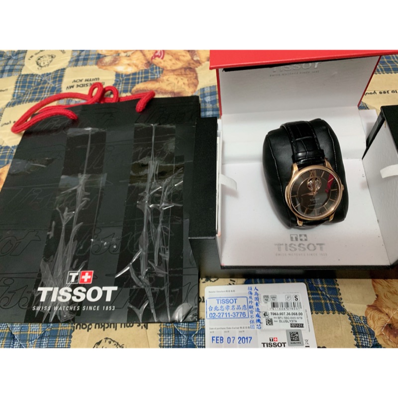 TISSOT黑底玫瑰金80小時動力儲存（二手貨價錢可議）蝦皮最低價