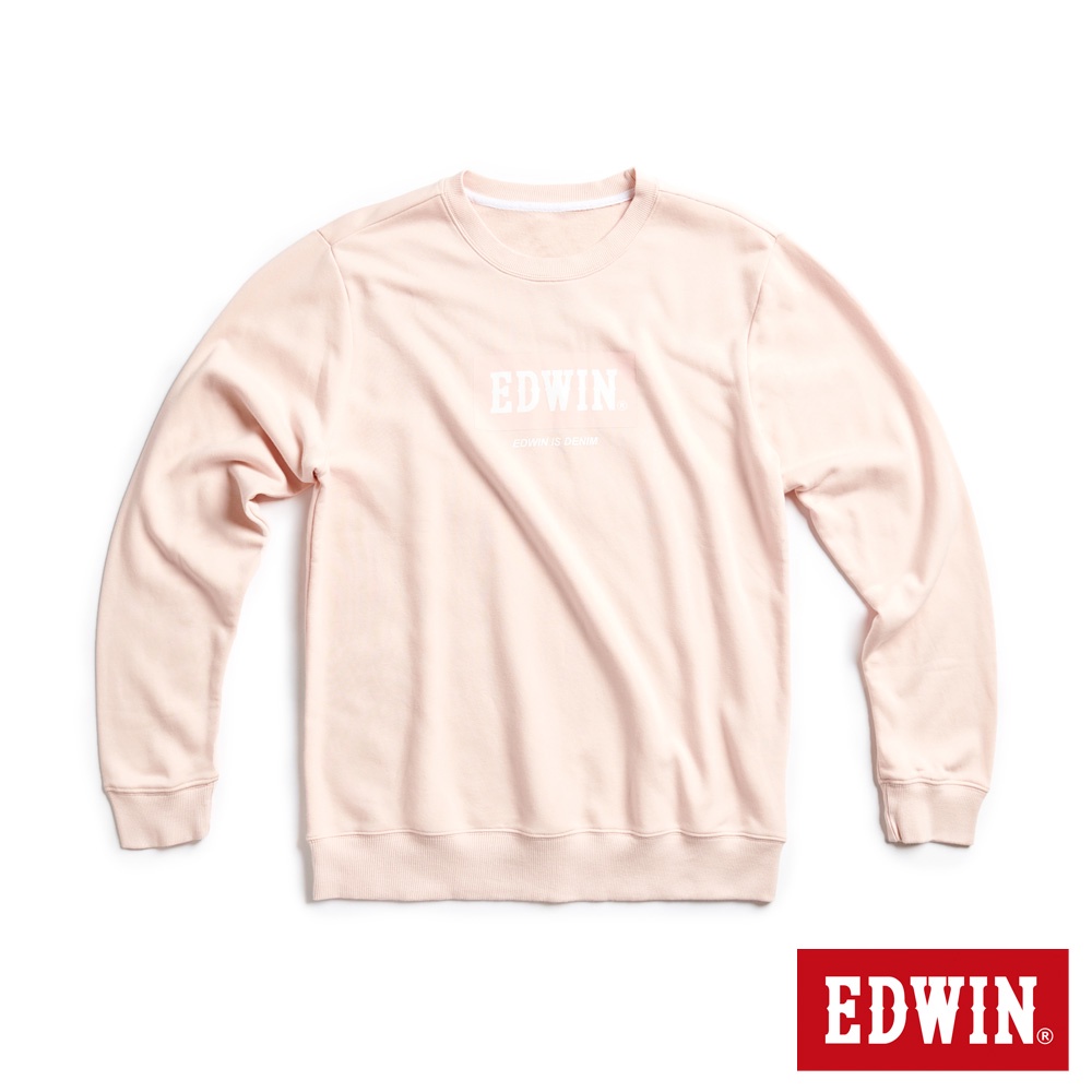 EDWIN 限定款 BOX LOGO衛衣(淡粉色)-男款