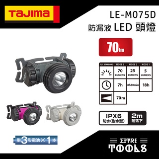 【出清】TAJIMA 田島 LE-M075D LED 頭燈 70流明 IPX6 防漏液 防災推薦