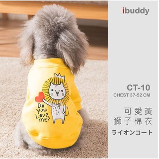 寵物衣服 狗衣服 貓衣服 棉衣 衛衣 【CT-10】臺灣現貨 iBuddy可愛黃獅子棉衣 胸圍37-52公分