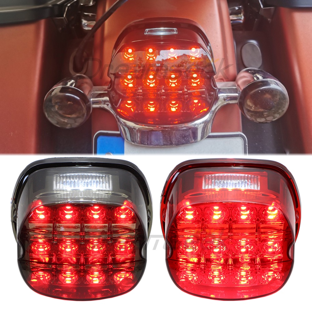摩托車 LED 尾燈, 用於哈雷巡迴路王 Dyna Softail 駕駛剎車牌照燈煙霧 / 紅色鏡頭