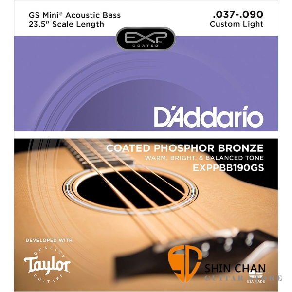 小新樂器館 | Daddario EXPPBB190GS 磷青銅木貝斯弦/四弦貝斯弦 (.037-.090)