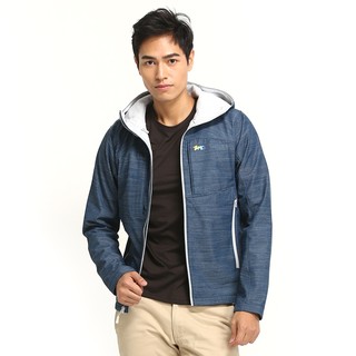 【ZMO】 男戶外保暖軟殼外套防風防水、時尚、內刷毛 JB365-銪灰藍色