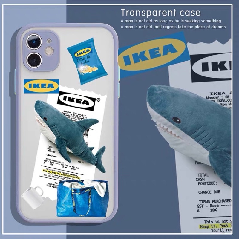 搜❤️ 透明磨砂感 Ikea 鯊魚🦈 iphone 手機殼
