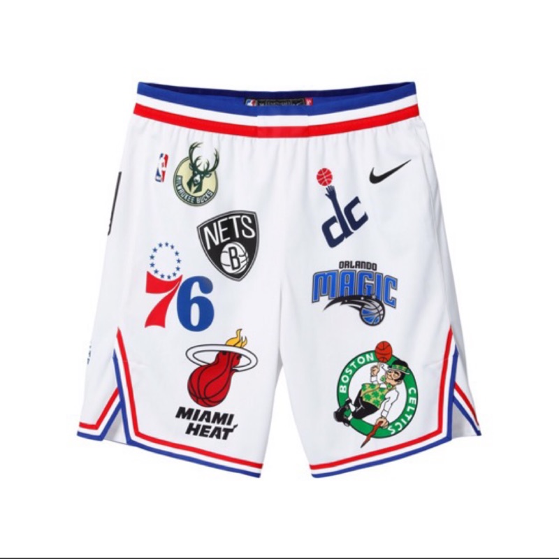 Supreme Nike/NBA Teams Authentic Shorts 白色 短褲 球褲 隊徽褲