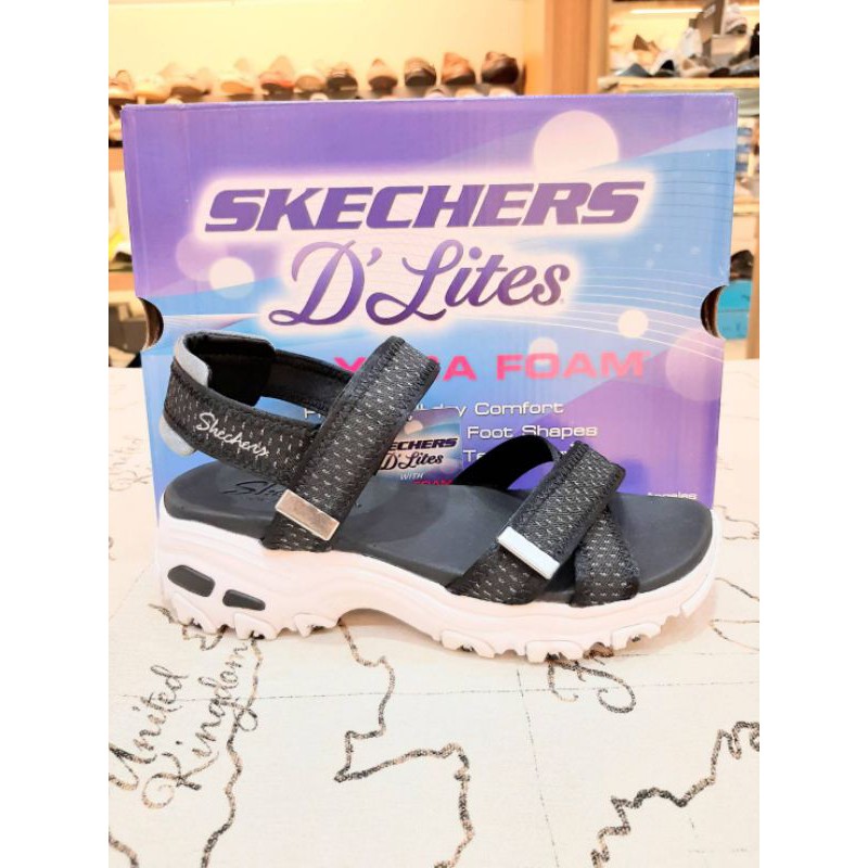 Skechers厚底女涼鞋yoga form/119241bkpw
