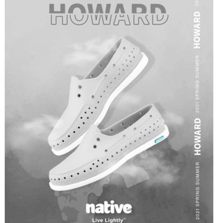 ＊永和簽約正品＊ Native HOWARD 洞洞鞋 帆船鞋 懶人鞋 便鞋 晴雨兩穿 灰X白底