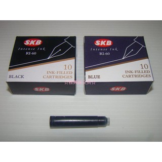 SKB RI-60 鋼筆用卡式墨水管 鋼筆墨水管 歐規 (10支入) / 盒