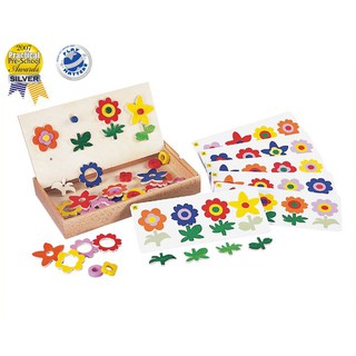GOGO TOYS 花花自由配對盒 木製教具玩具 GOGOTOYS #20420 經典花園磁性遊戲組
