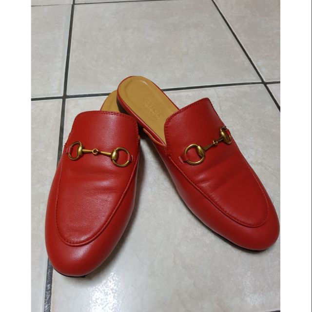 Gucci紅色穆勒鞋(37)