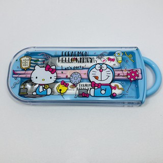 (小品日貨) 現貨在臺 日本製 SKATER 小叮噹 KITTY 餐具組 筷子 湯匙 叉子 環保筷 外出 餐具