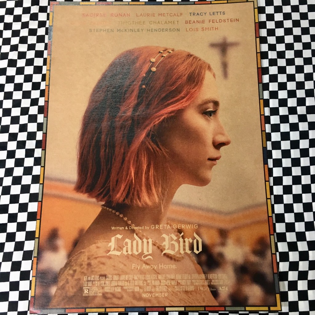 熟女鳥lady Bird 牛皮紙海報經典電影裝飾畫壁飾電影海報海報居家裝飾背景裝飾背景牆店面裝飾 蝦皮購物