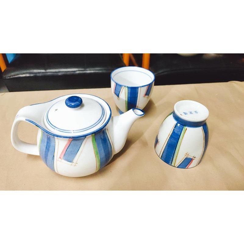 英國風配色經典茶具組(附1茶壺+2茶杯)