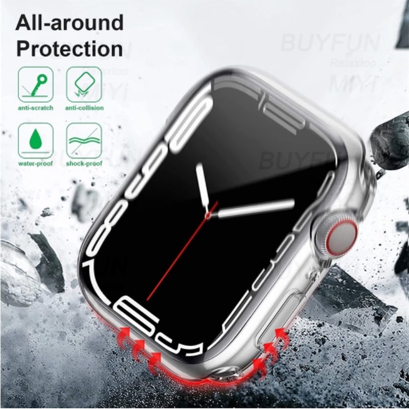 適用Apple Watch7代Apple Watch保護殼 41mm 45mm PC手錶保護套 一體殼