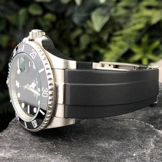高品質手錶手鍊兼容勞力士 DAYTONA SUBMARINER 微調拉扣錶帶錶帶手錶配件矽膠橡膠錶帶