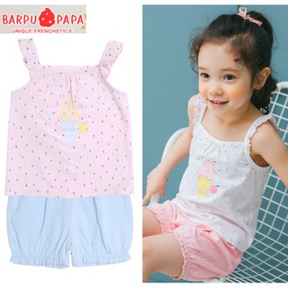 ❤現貨C211❤BARPUPAPA/bebezoo韓國品牌夏季兒童家居服可愛女童背心短褲室內服兩件套純棉舒適