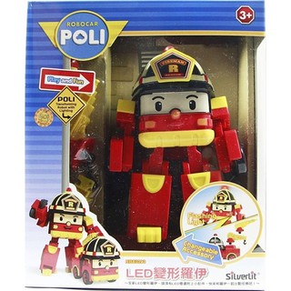 【美國媽咪】韓國 ROBOCAR POLI 波力 救援小英雄 可愛造型 LED系列 LED變形羅伊 警車 玩具 機器人