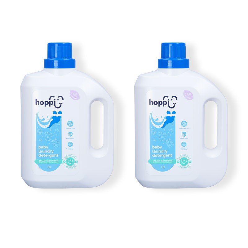 Hoppi 有機嬰兒洗衣精1800ml 2瓶/3瓶  酵素 銀離子抗菌 植物配方 呵護肌膚 現貨 廠商直送