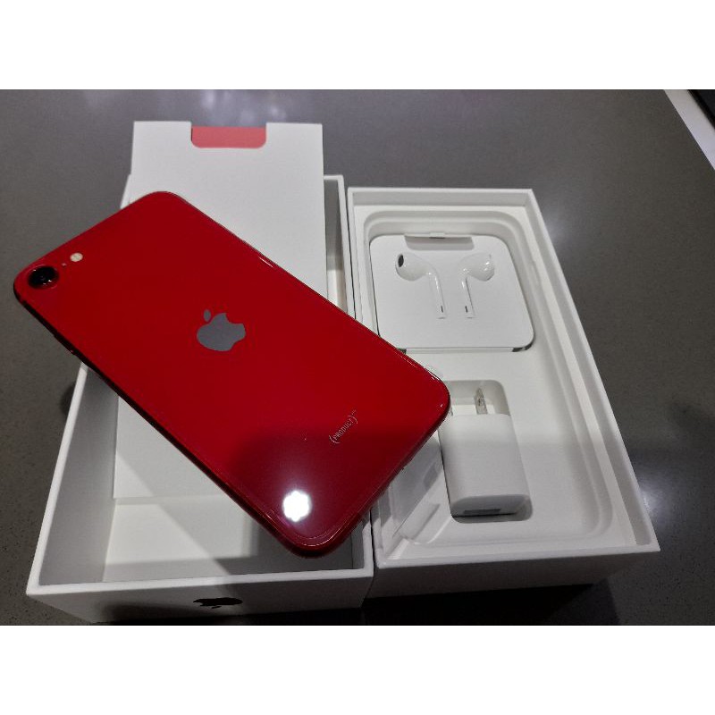 iPhone se2 128gb紅色 開通未使用 手機全新 保固到明年8月2號