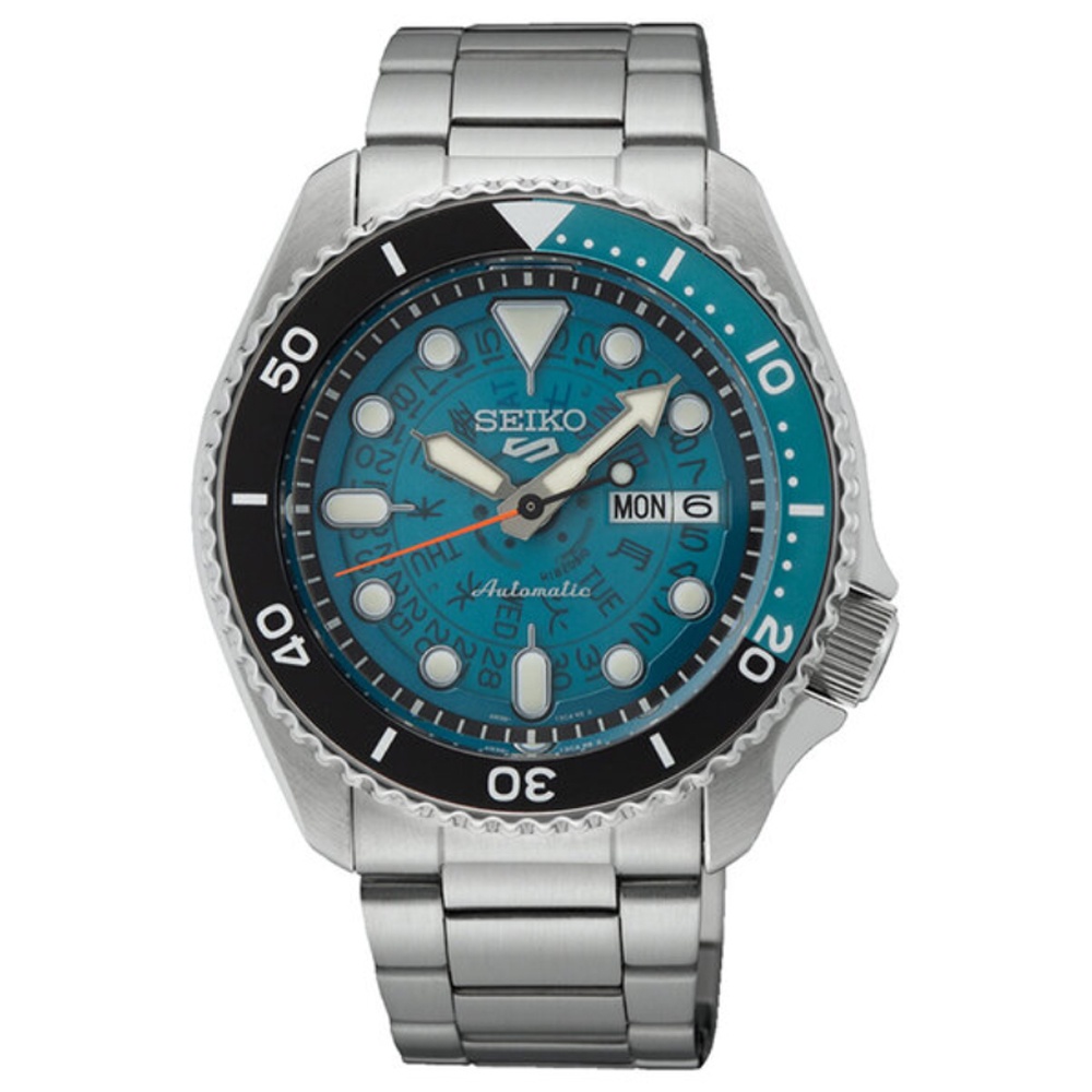 SEIKO 精工5號Sports系列半透明錶盤自動機械錶028-藍42.5mm(SRPJ45K1/4R36-13N0B)