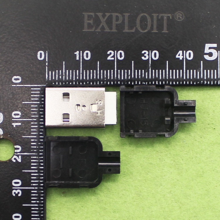 （發10套）USB公頭 帶塑料殼/三件式 USB接頭A型4P充電器電源改裝件 BM