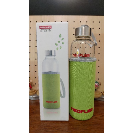 耐用富林NEOFLAM 耐熱玻璃保溫瓶 綠色膠套全新現貨