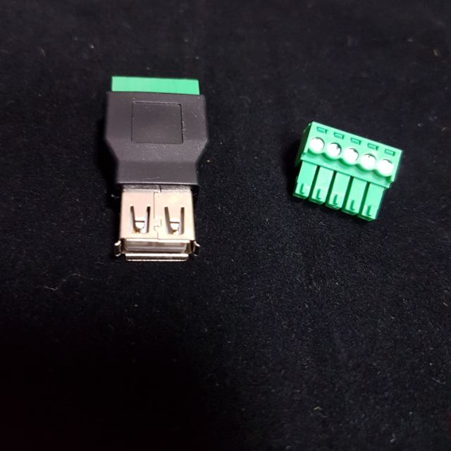 A0143_11 USB A母轉5P端子台 / USB A公轉5P端子台 免焊接端子台