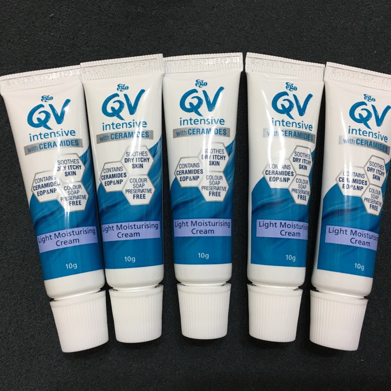 5條裝QV 益膚 神經醯胺 清柔保濕乳 intensive light moisturizing cream 10g