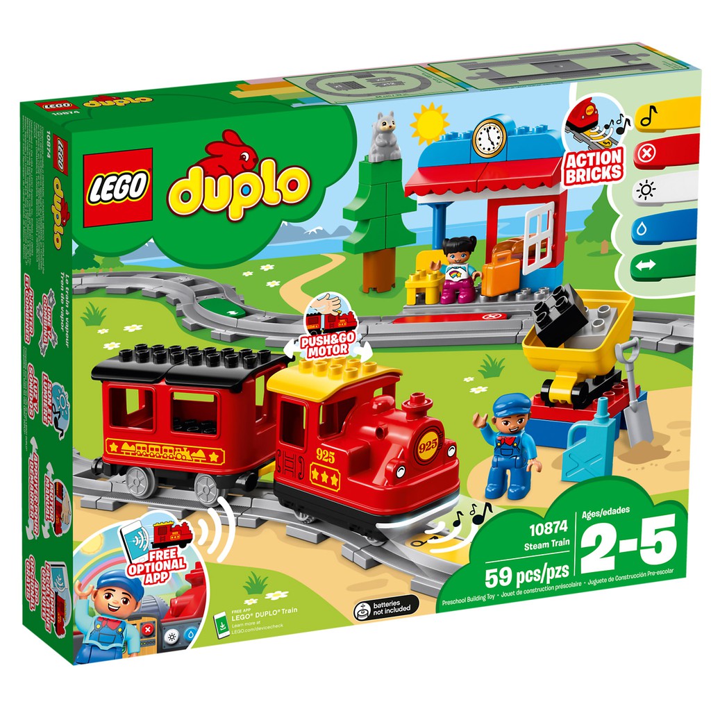 【樂GO】 LEGO 樂高 10874 蒸汽火車 得寶大顆粒 10874電動音效 蒸汽火車 樂高火車 大顆粒 樂高正版