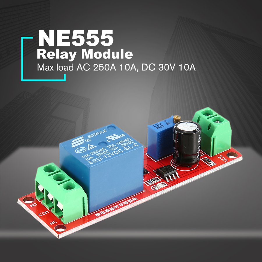 Ne555單穩態延時繼電器電路模塊觸發開關定時器可調