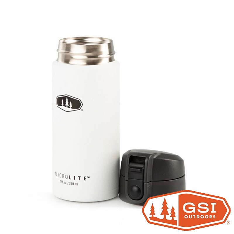 【GSI】Microlite FLIP輕量不鏽鋼保溫瓶0.35L/彈蓋『白』67209