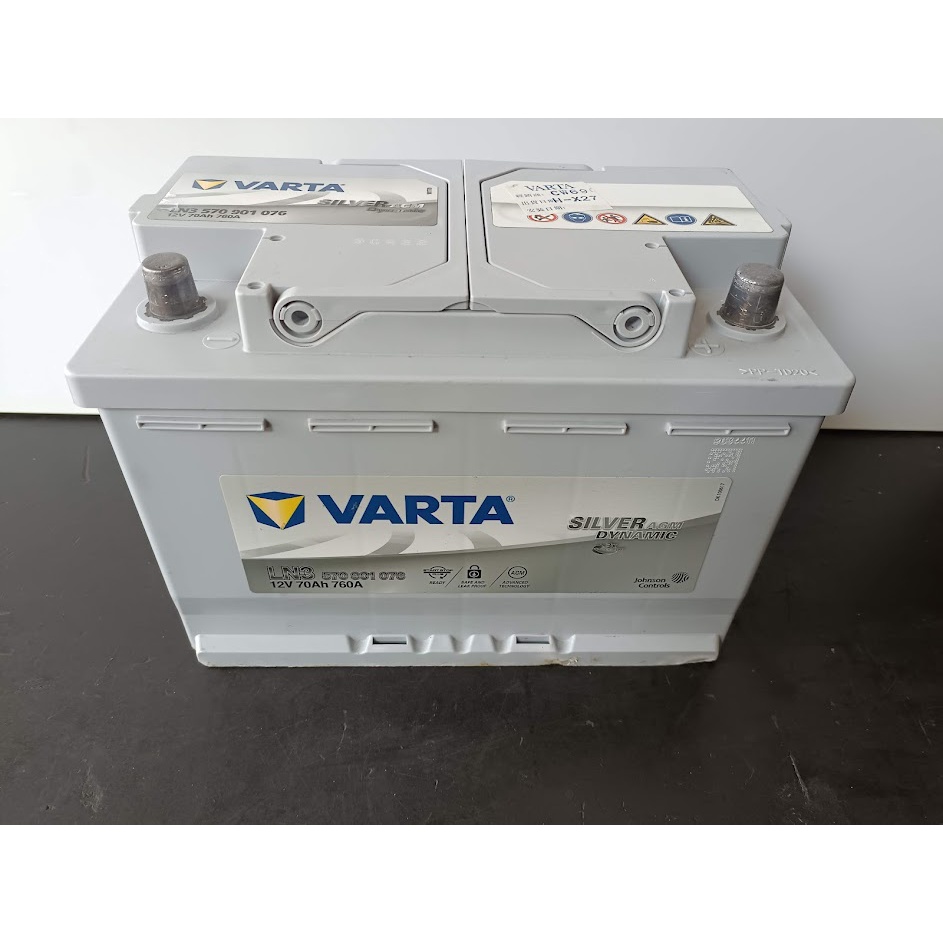 【台中電力屋】【中古電瓶保固一個月】VARTA  LN3 AGM 70AH 電池壽命良好  歡迎詢問車種