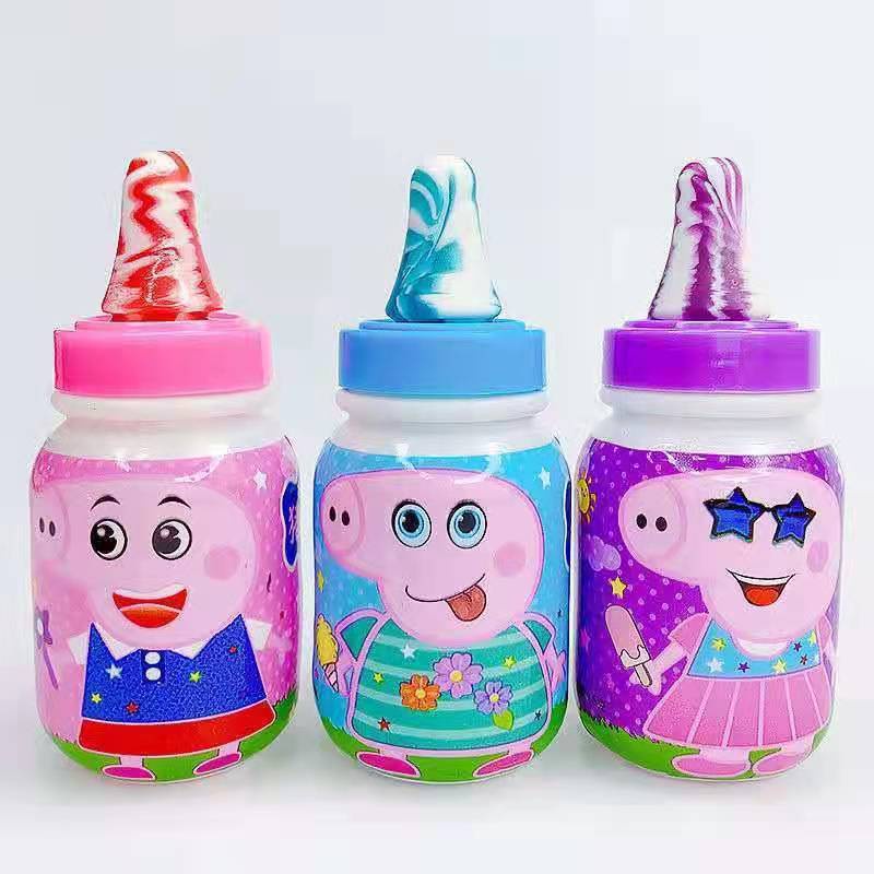 優選 限時促銷 奶嘴糖 奶瓶糖兒童糖果60瓶 佩奇的奶瓶水果硬糖 棒棒糖 跳跳糖