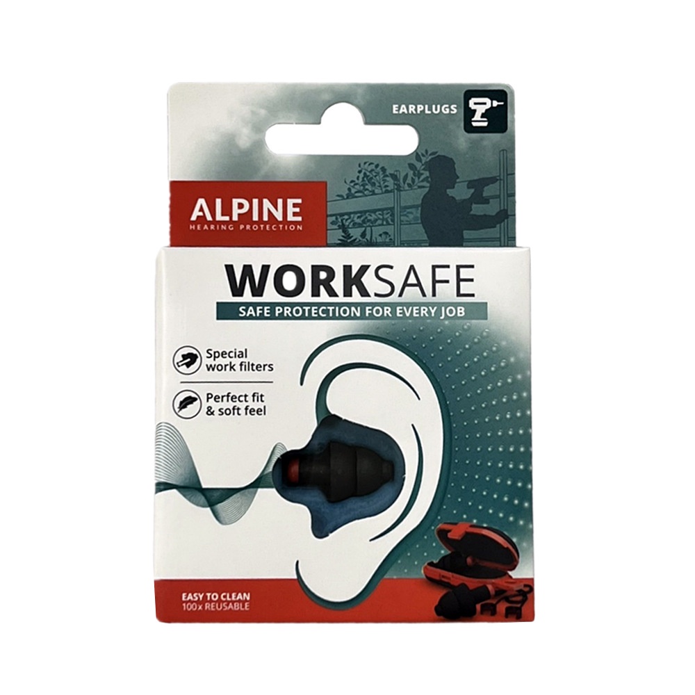 【附發票】荷蘭原裝進口 Alpine Worksafe頂級工作聽力保護耳塞 黑色款 柔軟材質 配戴舒適 提高工作專注力