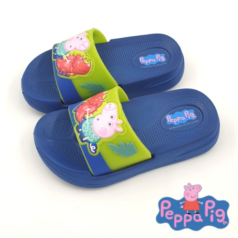 【MEI LAN】佩佩豬 Peppa Pig 喬治豬 兒童 防水 輕量 拖鞋 正版授權 0089 藍 另有紫色