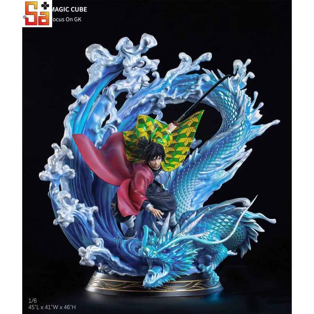 魔方水柱富岡義勇鬼滅之刃gk 限量雕像手辦模型 蝦皮購物