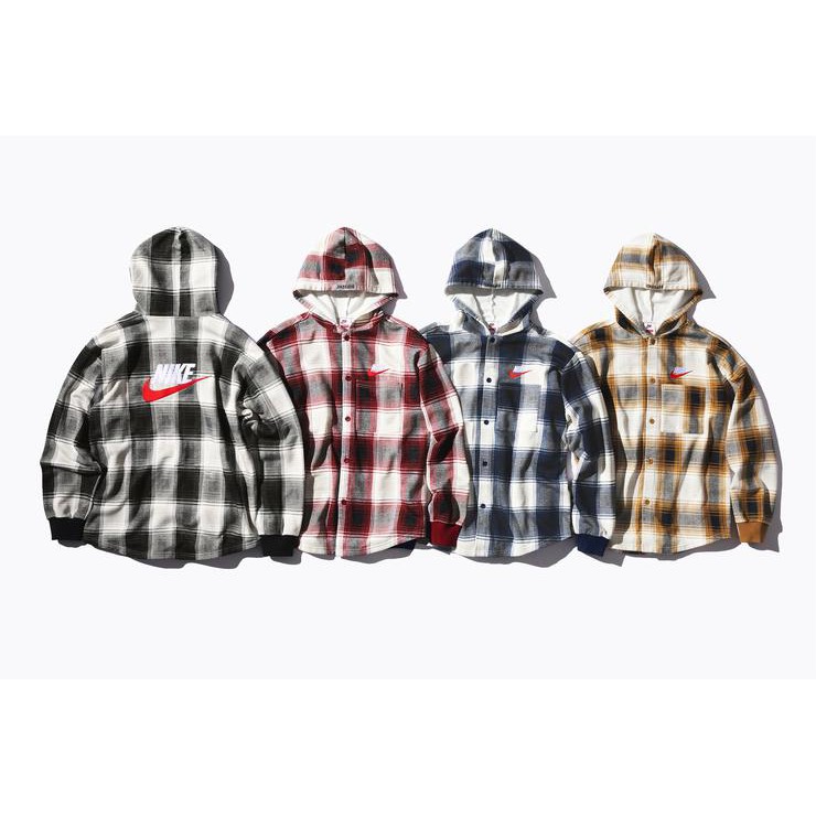 【Club Design】SUPREME X Nike Plaid Hooded Sweatshirt 格紋帽T