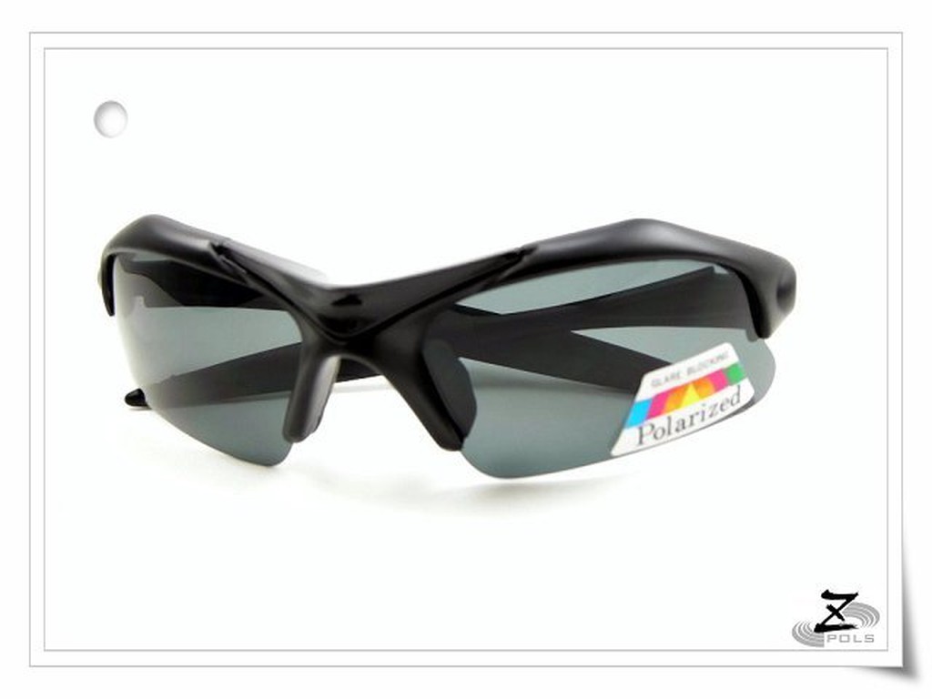 Z-POLS 亮面帥黑框搭頂級100%偏光防風太陽運動眼鏡，外出旅遊、運動、騎小摺最佳配備!強力推薦