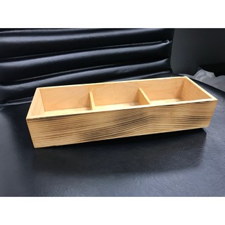 【無敵餐具】手工松木刀叉盒(27.3x9.4x5cm) 可做素面/燒杉款/無格/三格/調味架/置物架 【TS0012】