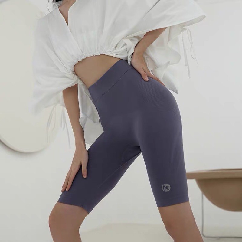 韓國KEEXUENNL 全新緊身褲/瑜珈褲/運動褲-短款紫色