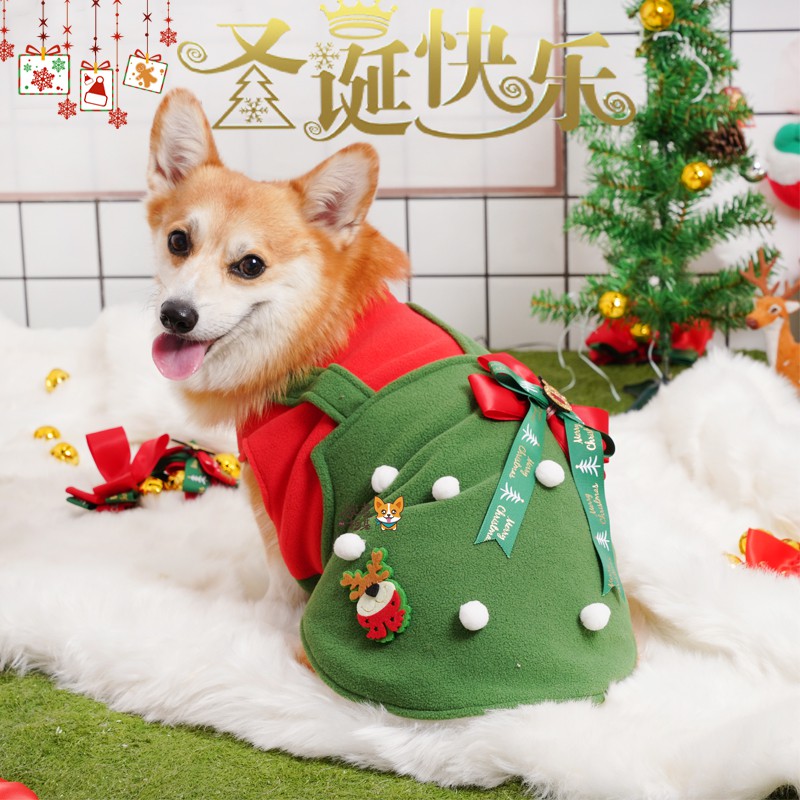 聖誕節狗衣服 中大型狗衣服 冬季狗衣服保暖狗狗寵物 柯基柴犬米克斯狗衣服
