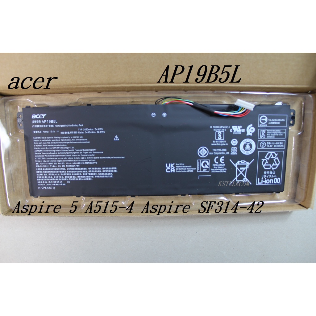 全新 ACER Aspire 5 A515-4 Aspire SF314-42 AP19B5L 筆記本電池