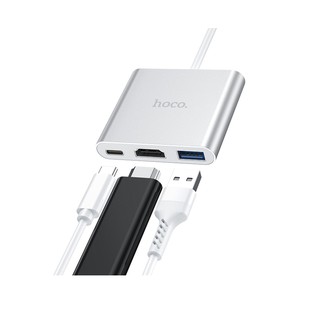 HOCO浩酷 HB14 易信Type-C轉換器鋁合金+ABS外殼 (Type-C轉USB3.0 +HDMI+PD)