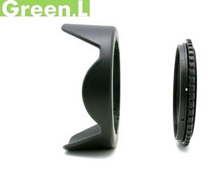 又敗家｜Green.L可反扣2件式82mm遮光罩(螺牙轉接座+蓮花遮光罩)Nikon遮罩Canon太陽罩Sigma遮陽罩