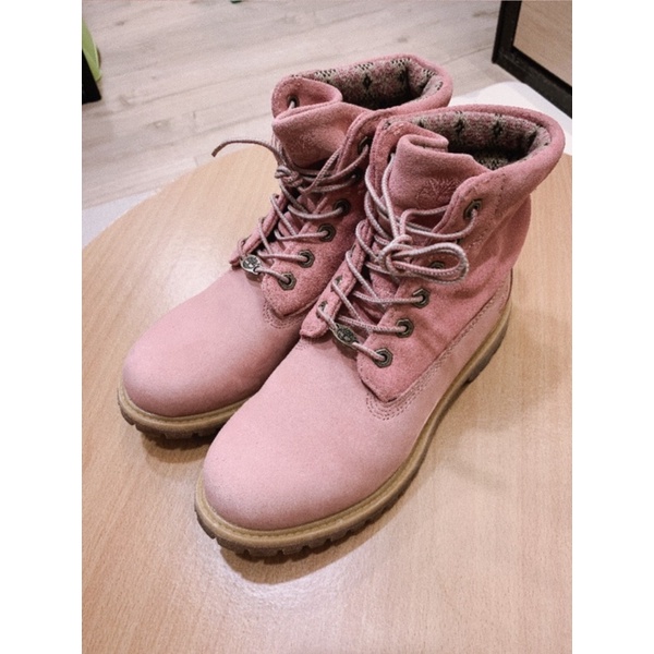 【兩雙合售】 Timberland女款粉紅反折靴+紫色中筒靴