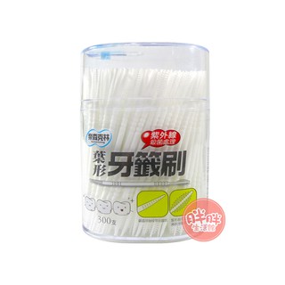 奈森克林 葉形雙效牙籤刷 (300支) 牙齒清理 牙齒清潔 家庭必備 台灣製造【胖胖生活館】